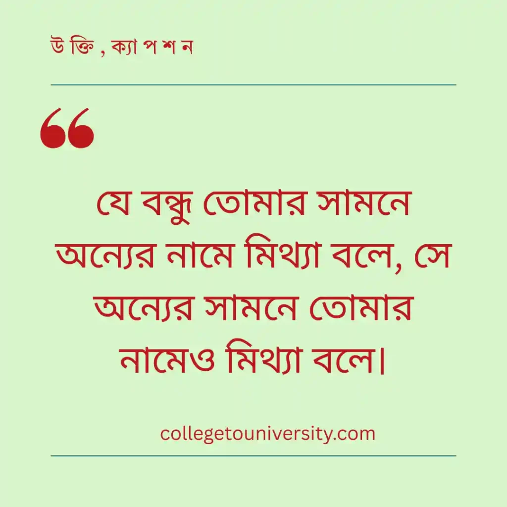 বন্ধুত্বের নামে মিথ্যাচার