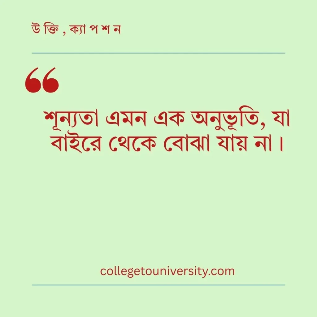 শূন্যতা নিয়ে ক্যাপশন